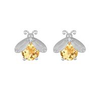 LCDIUDIU Silver Earrings for Women 925 Sterling Silver Studs, Cute Firefly With Cut Zirconia Hypoallergenic Earrings Birthstone Gem Luxury Jewelry Gift for Women Girls Yellow