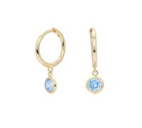 LCDIUDIU Silver Hoop Earrings for Women 925 Sterling Silver, Round Blue Turquoise Birthstone Dangle Drop Cartilage Small Huggie Jewelry Birthday Valentine'S Day Gifts Gold March