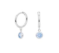 LCDIUDIU Silver Hoop Earrings for Women 925 Sterling Silver, Round Blue Turquoise Birthstone Dangle Drop Cartilage Small Huggie Jewelry Birthday Valentine'S Day Gifts Silver March