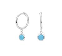 LCDIUDIU Silver Hoop Earrings for Women 925 Sterling Silver, Round Blue Turquoise Birthstone Dangle Drop Cartilage Small Huggie Jewelry Birthday Valentine'S Day Gifts Silver December