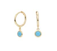 LCDIUDIU Silver Hoop Earrings for Women 925 Sterling Silver, Round Blue Turquoise Birthstone Dangle Drop Cartilage Small Huggie Jewelry Birthday Valentine'S Day Gifts Gold December