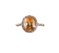 LCDIUDIU Silver Rings for Women 925,Vintage Lapis Lazuli Stone Ring for Women Silver Statement Twist Band Natural Gemstone Handmade Promise Eternity Band for Her Jewelry Gift Natural Citrine