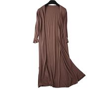 LCDIUDIU Summer Cardigan, Women’S Plain Mesh Bolero Long Waterfall Cardigans Summer Shrug Ladies Long Sleeve Sheer Shrug Lightweight Jacket Open Front Kimono Kaftans Swimsuit Cover-Up,Dark Brown,M