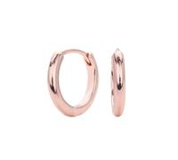 LCDIUDIU Womens 925 Sterling Silver Sleeper Hinged Small Hoop Earrings, 18K Rose Gold Plated Hypoallergenic Huggies Earrings Elegant Lightweight Circles Cartilage Jewelry 9Mm Rose Gold
