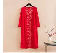 LCDIUDIU Womens Cardigan, Women’S Floral Lace Bolero Long Waterfall Cardigans Summer Shrug Top Ladies Long Sleeve Shrug Blouse Top Hollow Out Lightweight Jacket See Through Cover-Up For Dress,Red,3Xl