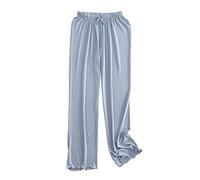 LCDIUDIU Womens Pyjama Bottoms,Women'S Soft Comfy Pajama Bottoms Casual Plain Ruffles Sleep Pant Summer Loose Stretch Drawstring Wide Leg Trousers Yoga Pants Lounge Home Wear Nightwear,Light Blue,Xxl