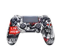 LCDNTEM Controller for PS4 Gamepad Compatible with PS4/Pro/Slim/PC, Double Shock/Touchpad/Stereo Headphone Jack/Six-axis Motion Control, SKULL Giraffiti