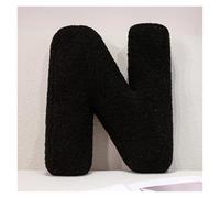 LCEDHZOC Black Letter Plush Pillow, 40CM Creative Stuffed Toy Soft Letter Plushie English Alphabet A To Z for Home Decor(N)