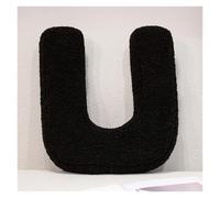 LCEDHZOC Black Letter Plush Pillow, 40CM Creative Stuffed Toy Soft Letter Plushie English Alphabet A To Z for Home Decor(U)