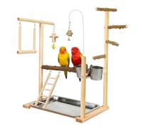 LCFVOFU Large Budgie Playground, Wooden Bird Playground, Bird Playground with Feeder, Bird Tree for Budgies, Sparrow, Cockatiels, Crows etc