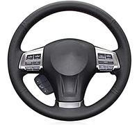 LCFZDQ Black Leather Car Steering Wheel Cover Fit For Subaru Fit Forester 2013-2016 Legacy Outback 2012-2014 XV 2011-2015,Red Line