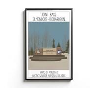 LCGifts Joint Base Elmendorf Richardson Alaska Poster - Arctic Warrior Airmen And Soldiers Illustration - Northern Base Artwork - Vintage Patriotic Wall Decor - Retro Poster Design