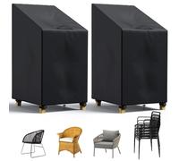 LCGOD Stackable Outdoor Garden Chair Covers (2PCS-120/80 * 65 * 65CM) - Waterproof UV Protection for Garden, Patio, Balcony
