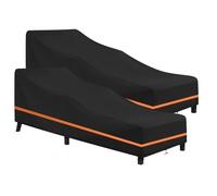 LCGOD Sun Lounger Covers 2Pcs,Sunbed Covers waterproof,garden Lounger Covers Windproof Anti-UV Heavy Duty 600D Oxford Fabric with Reflective Strip (200 x 75 x 40 / 70cm)