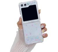 LCHDA for Samsung Galaxy Z Flip 7 Glitter Case,Bling Shiny Sparkle Sequin Love Hearts Stars Design Soft TPU Silicone Slim Shockproof Protective Phone Cover - Stars Dots