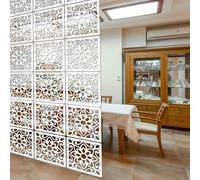 Lchen Hanging Room Divider,10 Pieces Wood-Plastic 5mm Thick Screen Panel for Living Room and Beding Room(HTT-10S,11.4"X11.4")