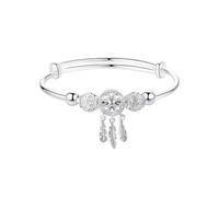 LCHENJIDG Vintage handmade 925 silver dream catcher bracelet, adjustable tassel bracelet, suitable for Mother's Day, wife's holiday gifts (silver)