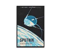 LCHF Vintage Space Poster SPUTNIK THE FIRST TO ORBIT THE EARTH Poster Decorative Painting Canvas Wall Posters And Art Picture Print Modern Family Bedroom Decor Posters 12x18inch(30x45cm)