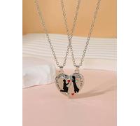 LCHJX 2pcs Will You Marry Me Yes I DO Heart Charm Necklace for Couples-Default