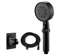 LCHJX 5 Modes Adjustable Black Bath Shower Head High Pressure Water Saving Shower Stop Water Shower Head Bathroom Tool (D 1pcs)