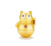 LCHJX Brass Charm Cat Model Miniature Figurines,Animals Feng Shui Fortune Cat Statue Sculpture Desktop Ornament Home Office Store Feng Shui Entrance Car Decor Accessories