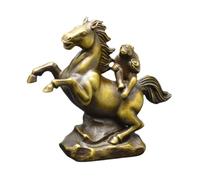 LCHJX Brass Riding Monkey Tabletop Figurine,Horse Statue, Office Study Decorative Ornament, Bronze Animal Sculpture Craft Collection