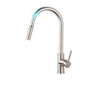 LCHJX Brushed Gold Pull Out Touch Sensor Kitchen Faucet 360 Rotation Kitchen Faucet Sensor Tap Faucet Single Handle Mixer Tap,Sensor Golden,Include:1*Faucet