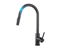 LCHJX Brushed Gold Pull Out Touch Sensor Kitchen Faucet 360 Rotation Kitchen Faucet Sensor Tap Faucet Single Handle Mixer Tap,Sensor Golden,Include:1*Faucet