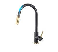 LCHJX Brushed Gold Pull Out Touch Sensor Kitchen Faucet 360 Rotation Kitchen Faucet Sensor Tap Faucet Single Handle Mixer Tap,Sensor Golden,Include:1*Faucet