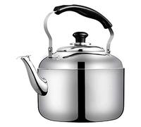 LCHJX Classic Kettle Stove Top Whistling Kettle Silver Stainless Steel Surgical Polished Kettle Whistle Teapot Food Grade with Ergonomic Handle Camping Kettle