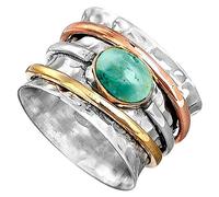 LCHJX Elegant Rings for Women Retro Turquoise-plated Men's And Women's Rings Reveal Your Personality Christmas Gifts for Girlfriend Wife Special Occasion