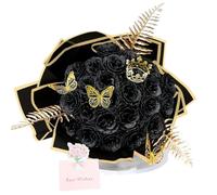 LCHJX Exotic Dried Flower Bouquet 36 Pack DIY Glitter Roses Bouquet,Spring Beautiful Artificial Rose Bouquet for Graduations Wedding Anniversary Birthday(Lilac)