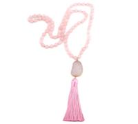 LCHJX Fashion Bohemian Tribal Jewelry Natural Stones Long Knotted Moon Stone Tassel Necklaces Women Necklace