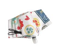 LCHJX Fully Automatic Windproof Folding Vinyl Umbrella Wind Cute Rain Umbrella Korean Version of Super Light Sun Umbrella