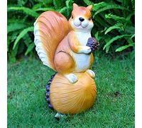 LCHJX Garden Landscape Weatherproof Squirrel Statue,Outdoor Giant Animal Figurines Sculptures for Lawn Yard Patio Decoration,Resin Crafts Ornaments,G