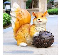 LCHJX Garden Landscape Weatherproof Squirrel Statue,Outdoor Giant Animal Figurines Sculptures for Lawn Yard Patio Decoration,Resin Crafts Ornaments,G