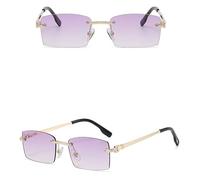 LCHJX Green metal sunglasses rimless male purple brown square sun glasses fashion female no frame European style