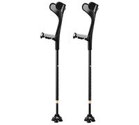 LCHJX Height Adjustable Forearm Crutch,Ergonomic Shock-Absorbing Elbow Crutches, with Comfy Handle Lightweight Assistance, for Men/Women,Black