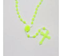 LCHJX Luminous Catholic Christ Jesus Cross Plastic Rosary Necklace Souvenirs Gifts-A4