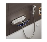 LCHJX Modern Gray Bathtub Faucet Set with Wall Mounted Waterfall Tub Filler and Hand Shower High Flow