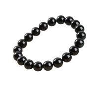 LCHJX Natural Stone 7A Black Tourmaline Bead Bracelets Women Crystals Chakra Yoga Meditation Jewelry Schorl Strand Bangles