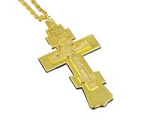 LCHJX New 2025 Arrival Orthodox Jesus Cross Pendant Church Pastor Chest Pendant Religious Ritual Supplies Prayer Prayer Alloy Cross Necklace With For You Accessories Trendy Creative Gift