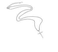 LCHJX New 2025 Unisex Mens Cross Necklaces, Stainless Steel Layered Plain Pendant, Rope Box Chain Necklace, Simple Prayer Jesus Collar With You Accessories Trendy Best For Gift Women And Men