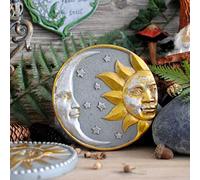 LCHJX Ornament Wall Decoration Vintage Old Sun Moon God Garden Ornament Cement Stepping Stone(Moon god)