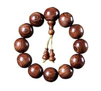 LCHJX Panzhu bracelet, Buddhist Rosary,Rosary Beads,Huanghua Pear Wood Handstring Buddha Beads Hand String Jewelry Unique Texture Design for Men Women Wood Beads Bracelet of Prayer Bracelet