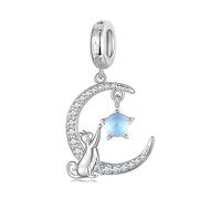 LCHJX Plated Enamel Cat Moon Star Celestial Charm Pendant DIY for Earrings Necklace Bracelet Jewelry Making