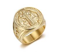LCHJX Ring Titanium Steel Vacuum Electroplating Carving Men's Ring Jewelry