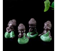 LCHJX Sculpture Tabletop Ornaments,Fashion Art 4 Pieces/Set of Small Buddha Statues Monk Statuette Tathagata India India Yoga Sculpture H