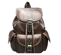LCHJX Simple Retro Mens Leather Backpack Leather Shoulder Bag Travel Backpack for Men(Black)