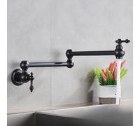 LCHJX Single Lever Rotate Folding Spout Bathroom Kitchen Faucet Wall Mount Cold Water Sink Tap Chrome Black Brushed Nickel Golden,Brushed Nickel A,Include:1*Faucet